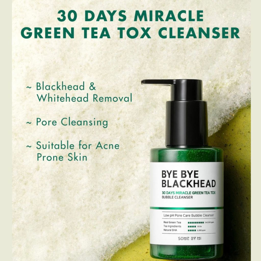 Some By Mi Bye Bye Blackhead 30 Days Miracle Green Tea Tox Bubble Cleanser 120ml