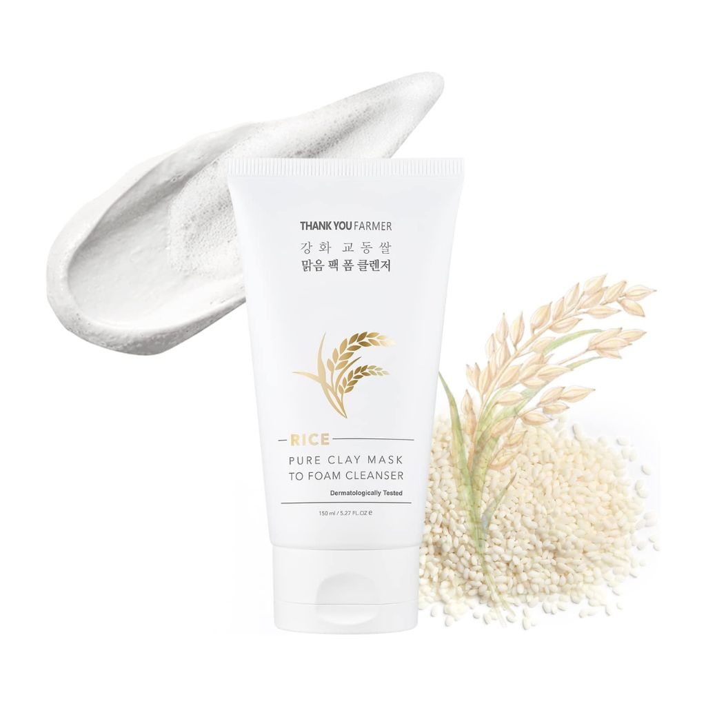Thank You Farmer Rice Pure Clay Mask to Foam Cleanser 150ml