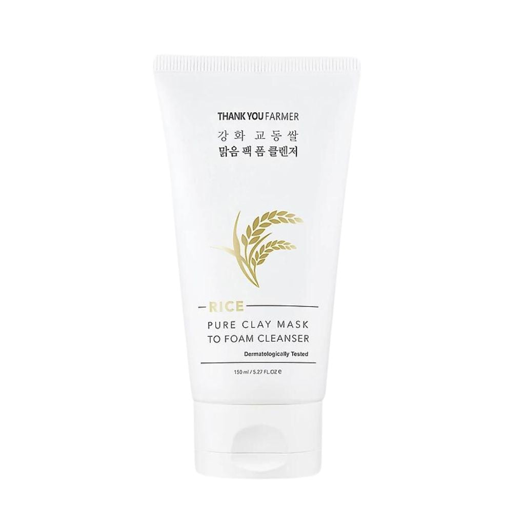 Thank You Farmer Rice Pure Clay Mask to Foam Cleanser 150ml