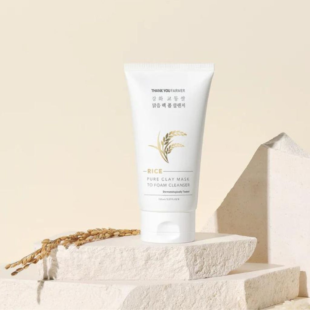 Thank You Farmer Rice Pure Clay Mask to Foam Cleanser 150ml