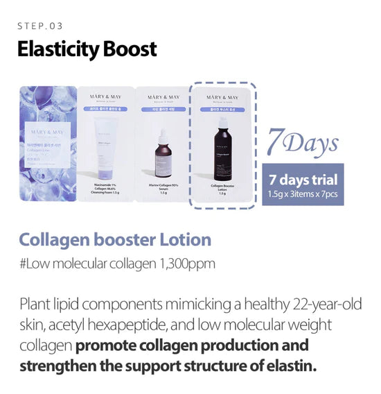 Mary & May Collagen Line 3-Steps Sachet Starter Kit (7pcs)