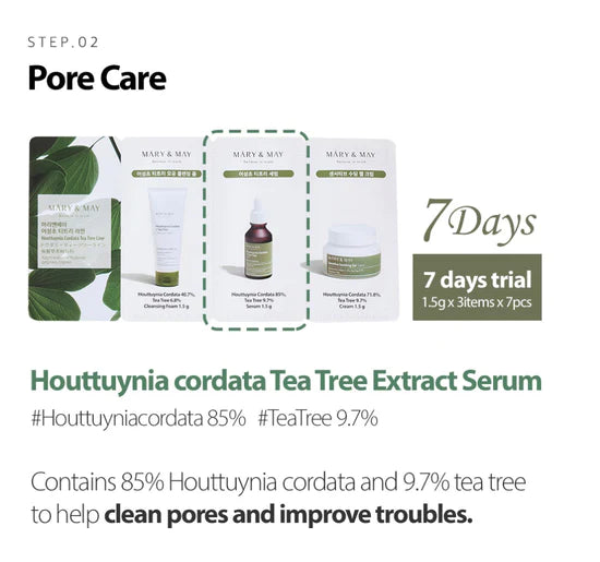 Mary & May Houttuynia Tea Tree Line 3 Step Sachet Starter Kit