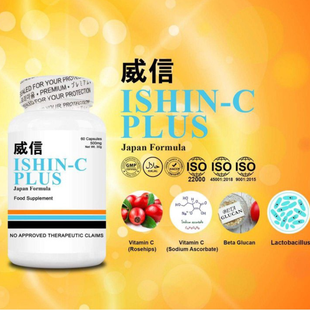 Ishin C-Plus Vitamin C and Fiber Supplement 500mg (60 capsules)