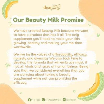 Dear Face Beauty Milk| Premium Japanese Melon Collagen Drink (10x18g) - bluelily.me