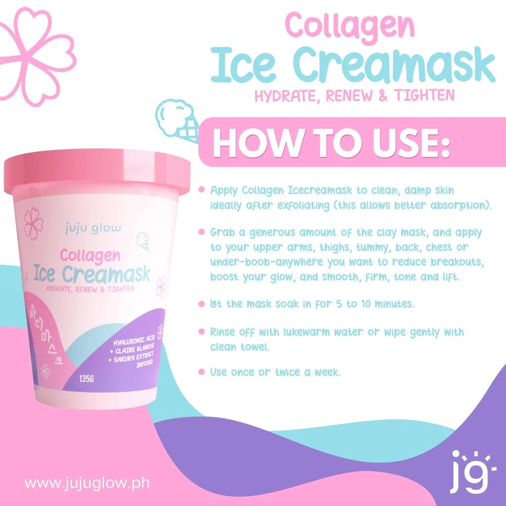 Juju Glow Collagen Ice Cream Mask (135g) - bluelily.me